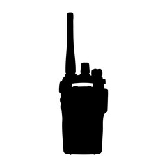 Military walkie talkie black silhouette icon vector illustration
