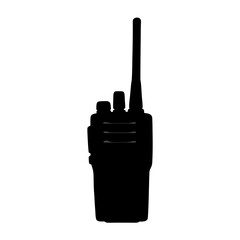 Professional walkie talkie black silhouette icon vector illustration