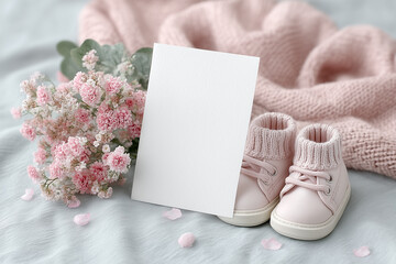 baby shoes on wooden background