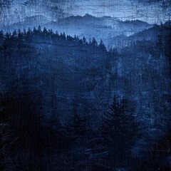 Obraz premium Deep Indigo Forest Background with Scratched Texture and High Resolution