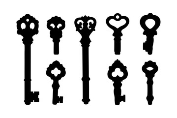 Antique Key Collection Design vector illustration