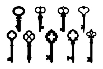 Retro Key Design Elements vector illustration
