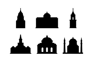 Blocky Silhouette Illustration Set vector illustration