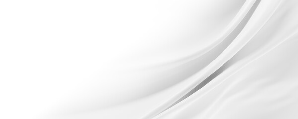 Abstract white luxury fabric background with copy space 3D render