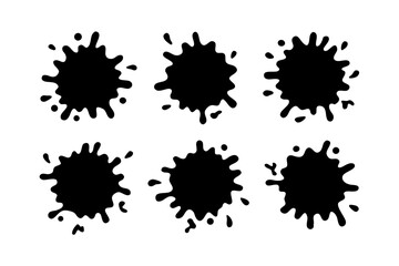 Monochrome Paint Splatter Icons vector illustration