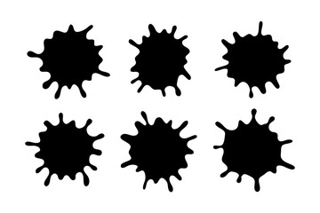 Artistic Splash Silhouette Set vector illustration