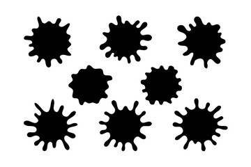 Abstract Paint Spill Outline Design Elements vector illustration