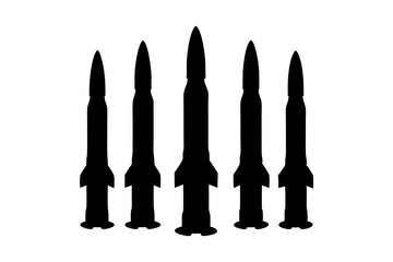 Minimalist Rocket Silhouette for Logo Designs vector illustration