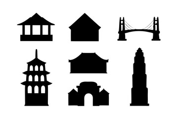 Bridge Silhouette for Infrastructure Illustrations vector illustration