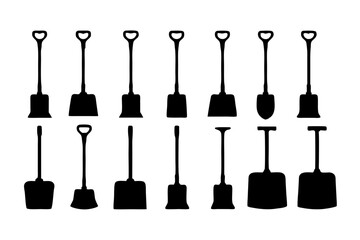 Naklejka premium Compact Snow Shovel Silhouette for Travel Kits vector illustration