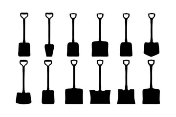 Metal Snow Shovel Silhouette for Durable Use vector illustration
