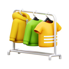 Clothes Rack 3d Icon Illustration
