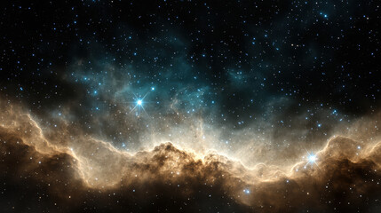 Fototapeta premium Fading nebula with brilliant stars illuminating cosmic scene, creating sense of wonder