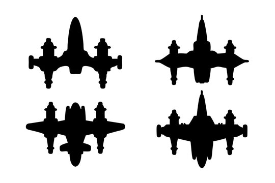 Decorative Spaceship Silhouette for Event Posters vector illustration