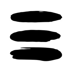 Abstract black ink with horizontal oval strokes vector illustration