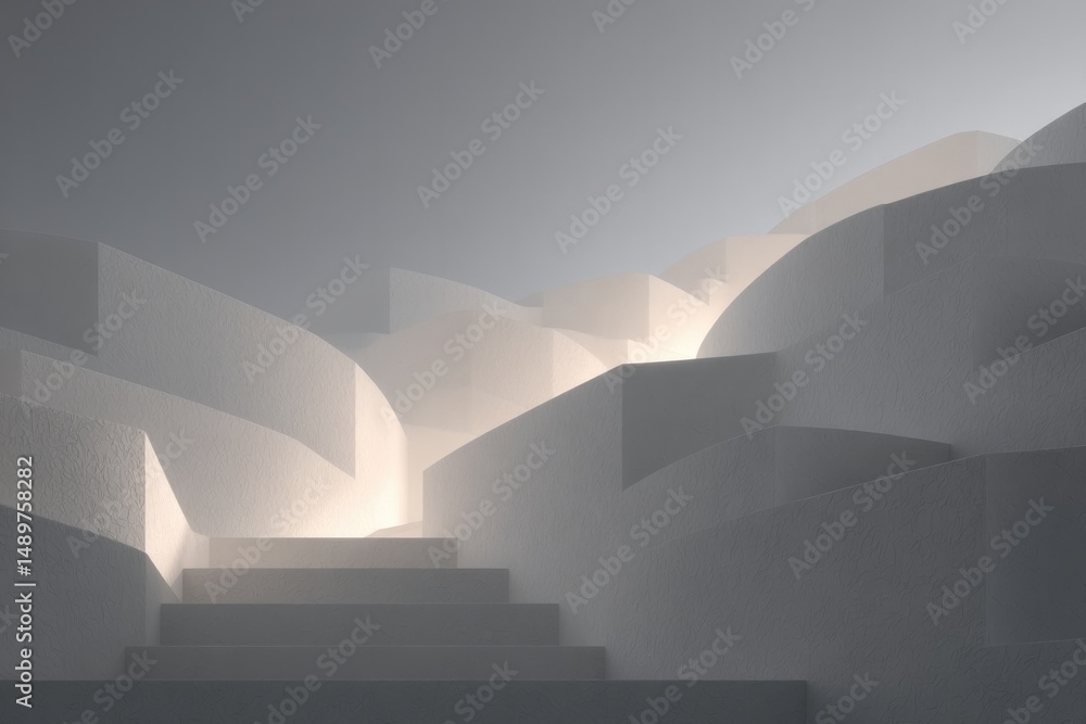Aufkleber showcase minimalistic pattern of repeated geometric shapes casting intriguing shadows on plain backg