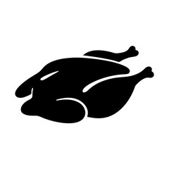 Roasted poultry silhouette vector illustration