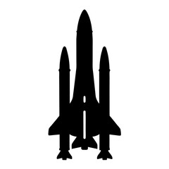 Rocket in space silhouette vector illustration