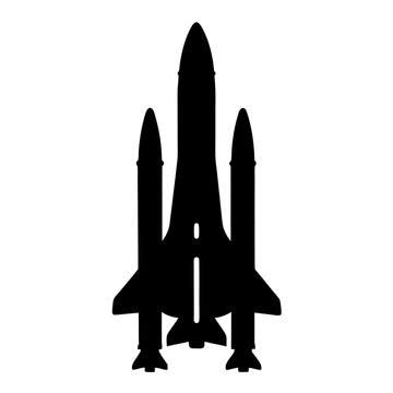 Rocket in space silhouette vector illustration