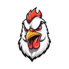 vector illustration of a mascot cartoon chicken rooster