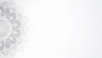 Fototapeta premium シンプルな白背景に広がる曼荼羅模様