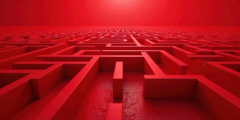 A Crimson Labyrinth An Intricate Network of Paths Winding Towards an Uncertain Destination