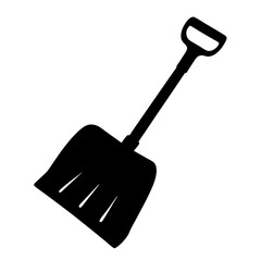 Snow shovel silhouette vector illustration
