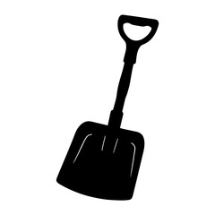Snow shovel silhouette vector illustration