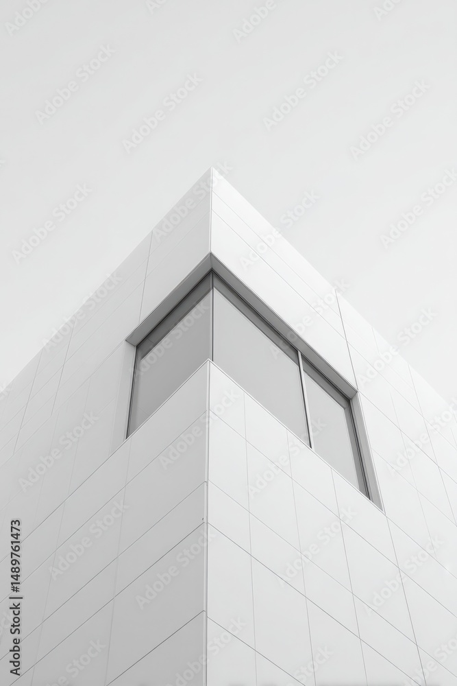 Aufkleber white background displays minimalistic window centered in image