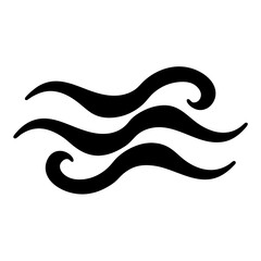 Stylized ocean waves silhouette vector illustration