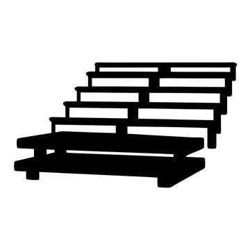 Staircase or bleacher illustration silhouette vector illustration