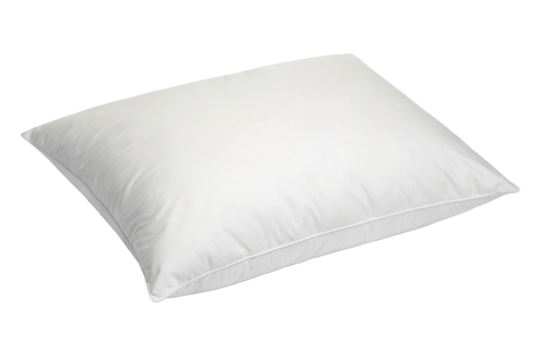 PNG Soft white pillow on black background highlighting comfort and simplicity