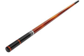 A polished cue stick poised for the perfect shot symbolizes precision focus and the quiet on transparent background