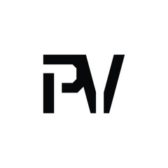 PV monogram logo design letter text name symbol monochrome logotype alphabet character simple logo