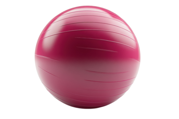 A radiant fuchsia exercise ball radiating health and wellness symbolizing fitness journeys and on transparent background