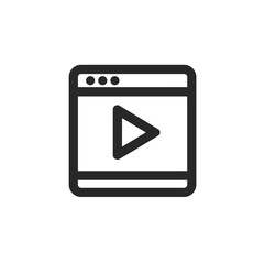 Video player icon, in simple style, the concept of multimedia content, with copy space