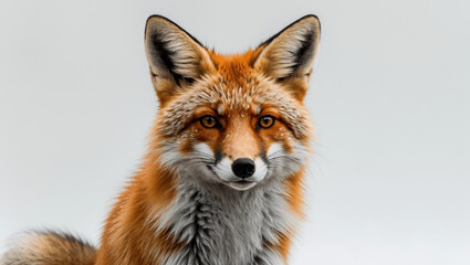 Fototapeta premium Red Fox with Autumn Leaves