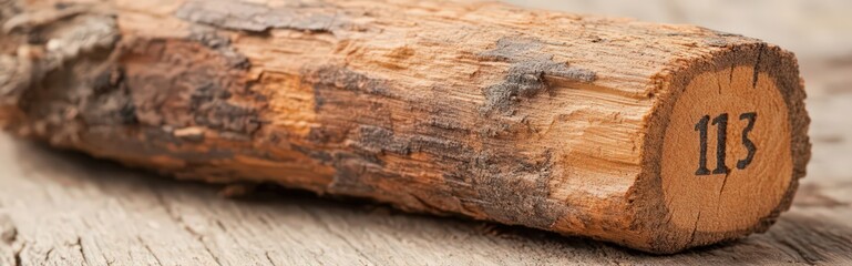 Close-Up of Tree Trunk Cross-Section Showing Detailed Growth Rings