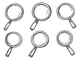 Magnifying Glass line art vector illustration