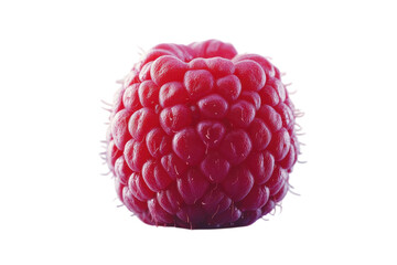 A tempting close up reveals a ripe juicy raspberry promising summer s sweetness showcased on transparent background