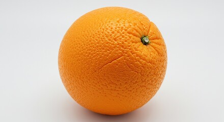 Fresh Whole Orange Isolated on White Background

