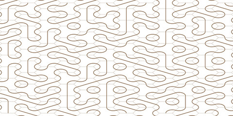 Art & IllustrationGeometric linear floral tile pattern. Wedding design with gold lines on white background. Seamless vector pattern of thin gold and white  oriental art deco texture background.