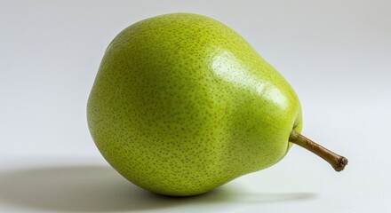 Green Pear Close-Up on White Background