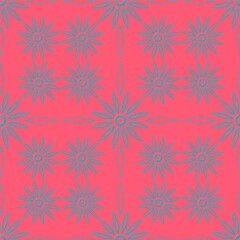 A decorative tile pattern featuring various shades of blue floral designs.