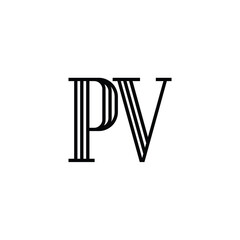 PV monogram logo design letter text name symbol monochrome logotype alphabet character simple logo