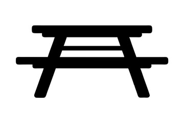 Picnic table with bench black silhouette collection vector illustration
