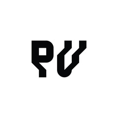 Fototapeta premium PV monogram logo design letter text name symbol monochrome logotype alphabet character simple logo