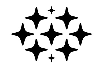 Pointed star shape sparkle silhouette design pack vector illustration