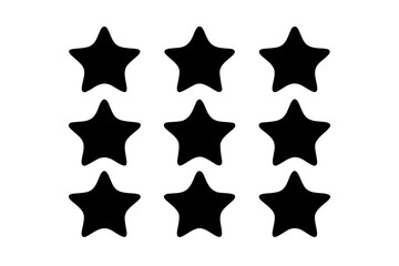 Pointed star shape sparkle silhouette design pack vector illustration