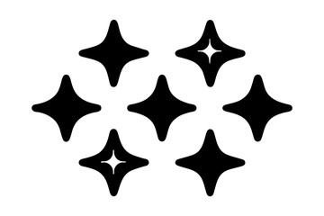 Pointed star shape sparkle silhouette design pack vector illustration